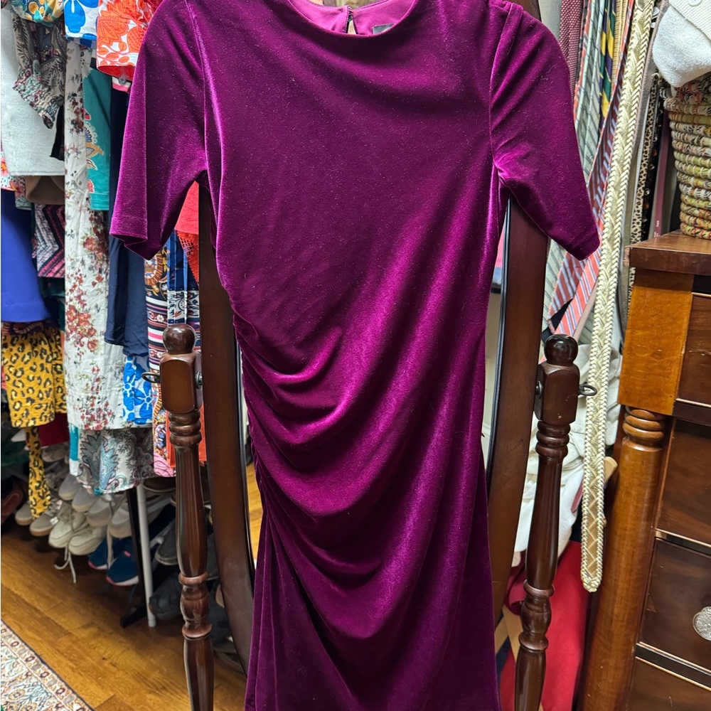 Vince Purple Sheath Dress with Peter Pan Collar